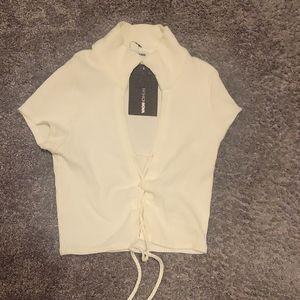 Vero Moda Cream Ribbed Women's Top